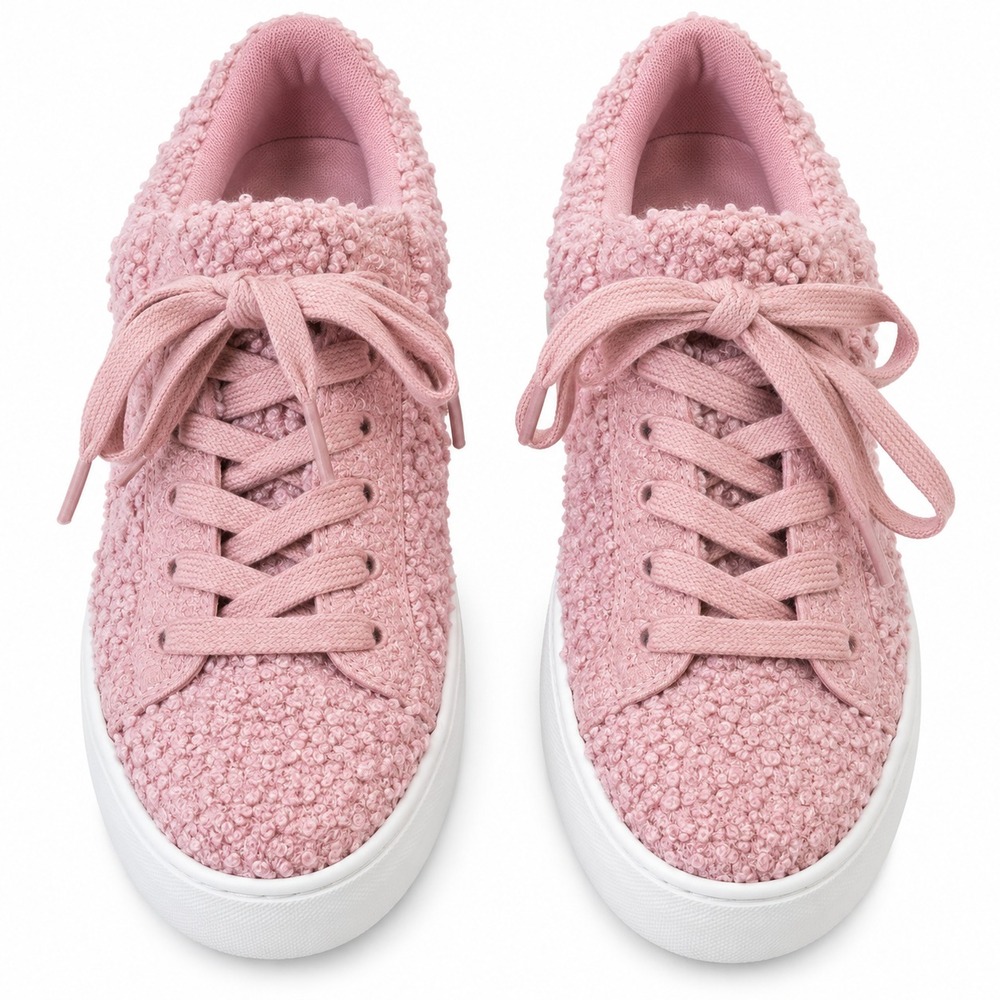 Steve Madden Bailey Pink Faux Shearling Sneaker Women's Size 7B